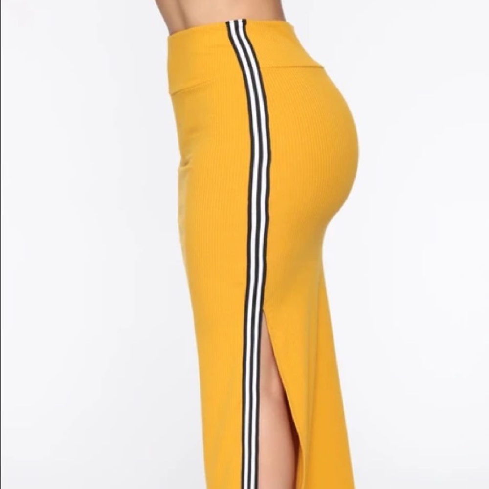 Sassy Ribbbed Skirt Set - Mustard - Picture 6 of 6